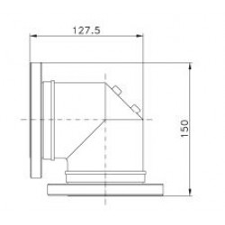 Flanged elbow EIA 3 1/8