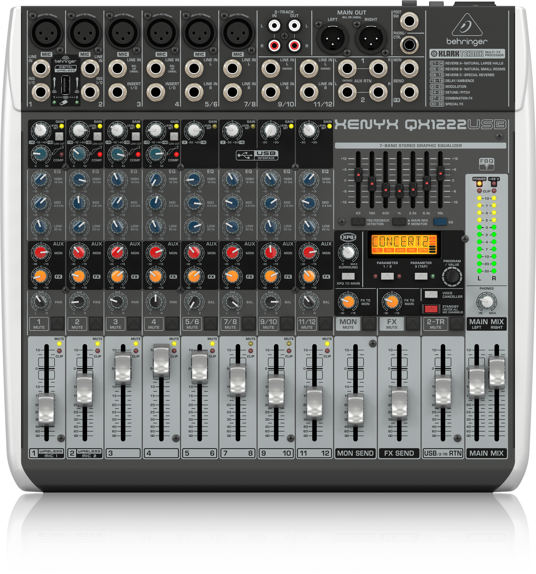 ジャンク BEHRINGER XENYX QX2442USB 中古現状品 QX1222USB_P0AKX_Top_XL-