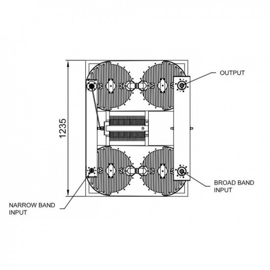 10+40kW FM COMBINER BRIDGE DIPLEXER (DOUBLE CAVITY-10KW)